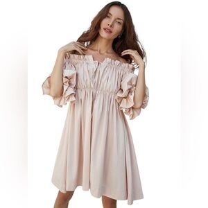 Bali Elf NWT 100% Cotton Ruffle Boho Milkmaid Peasant Hand Made Mini Dress XL